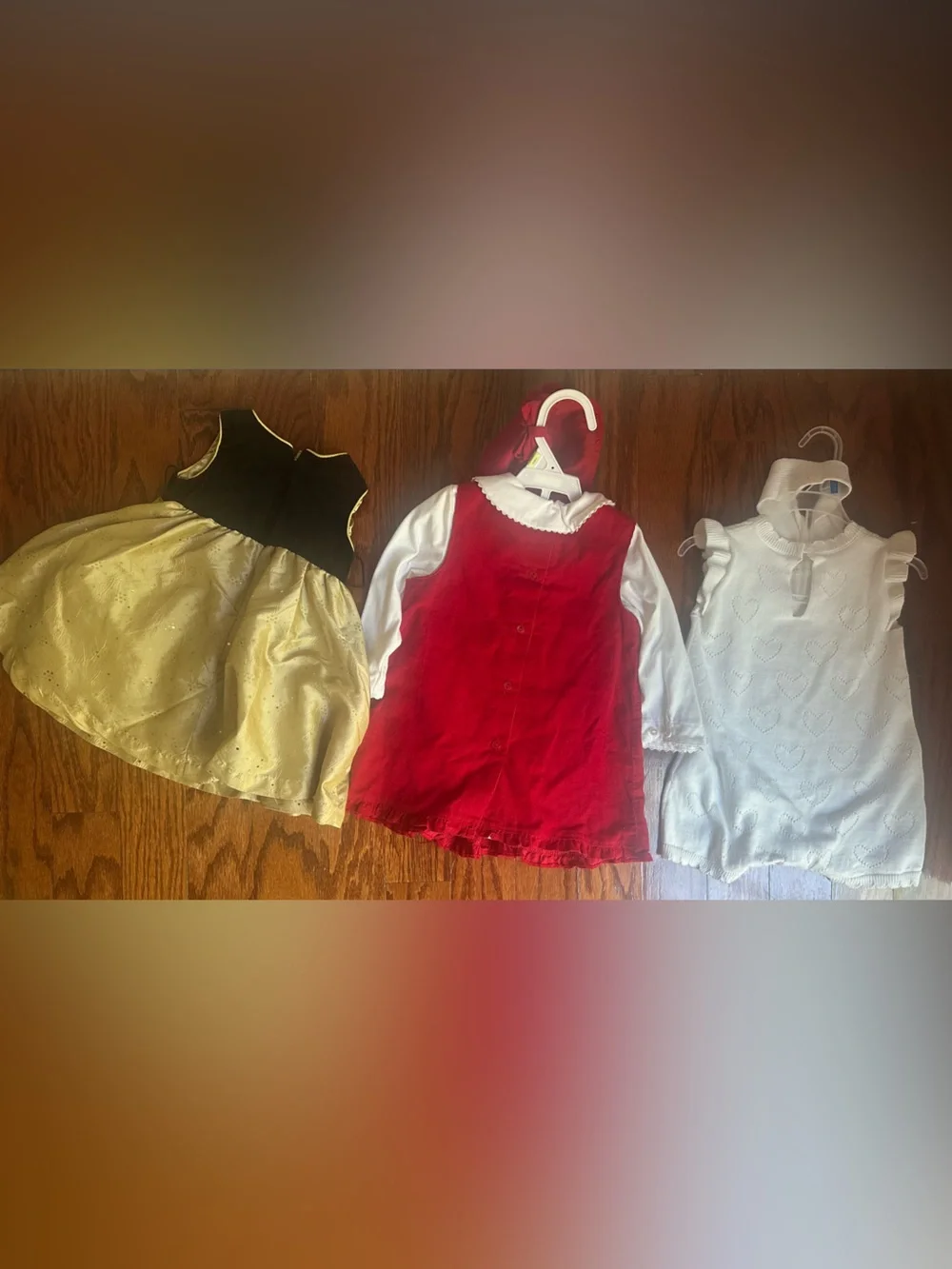 The Children's Place Dress, Velvet Dress & Red Hat, White Romper & Headband 9mos